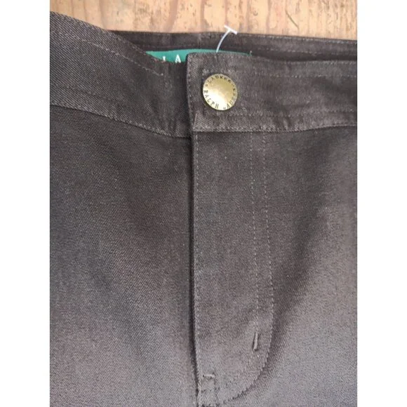 Lauren Ralph Lauren Brown Chino Pants Womens Petite 10P Zipper Pocket LRL NWOT - Picture 3 of 5